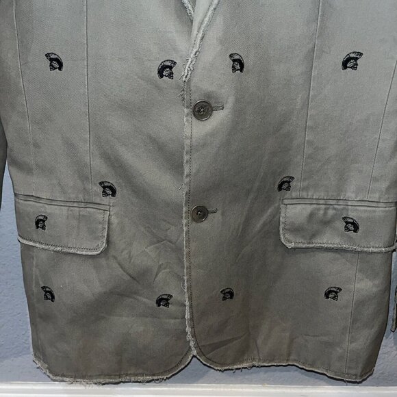 Vintage Men's JUICY COUTURE Skull Mohawk Embroidered Sport Coat Blazer Jacket 40 - Picture 3 of 16